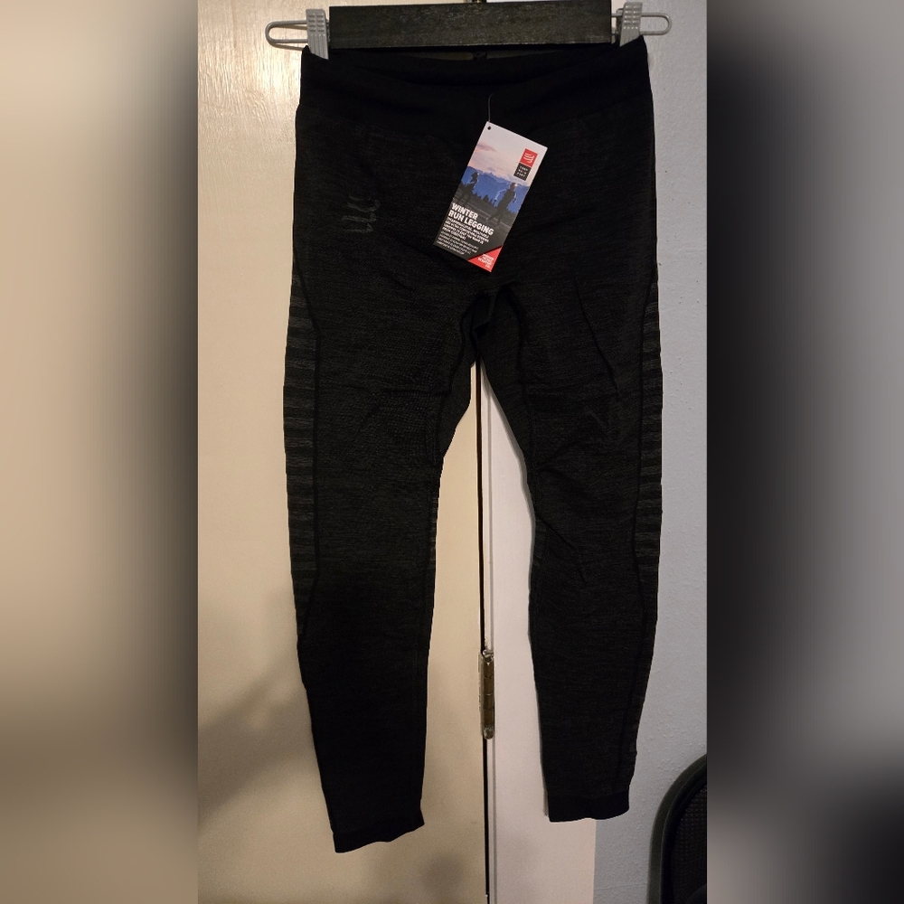 Compressport Black/Dk Gray Winter Run Leggings